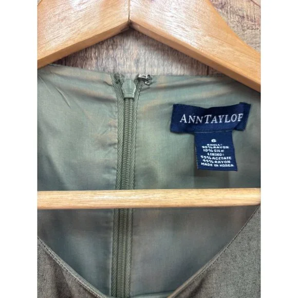Ann Taylor Womens Sleeveless Sheath Dress Size 6 Green - Picture 3 of 8